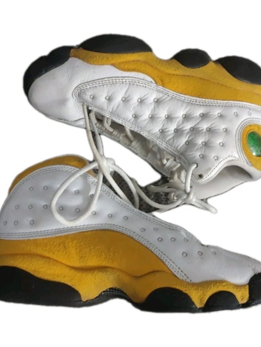 Air Jordan 13 Retro Del Sol Youth Size 3.5Y White Yellow Sneakers